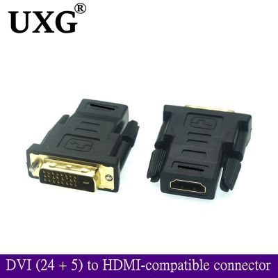 1PCS DVI To HDMI-compatible Adapter Bi-directional DVI D 24 5 Male Cable Connector HDMI-compatible Converter HDTV Projector