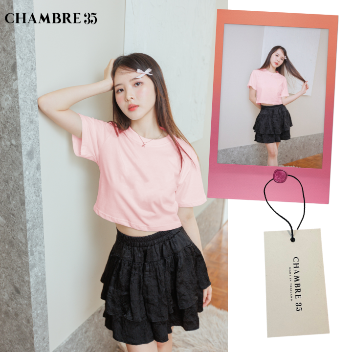 chambre35-regular-crop-tee-เสื้อครอป-สัมผัสนุ่ม-ใส่สบาย-ไม่ย้วย-เนื้อผ้าผลิตจาก-cvc-cotton-100