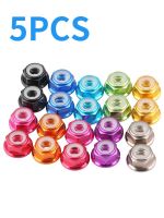 5PCS M2 M3 M4 M5 Multi-color Colourful Aluminum Nylon-Insert Flange Locknuts Aluminum Alloy Hex Nylon Lock Nuts Self-Locking Nut Nails  Screws Fastene