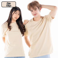 สีเบจ เสื้อยืด คอกลม แขนสั้น เสื้อยืดสีพื้น เสื้อเปล่า เนื้อผ้าคอตตอน T-SHIRT COTTON 100% NO.32 ทรงตรง UNISEX ใส่ได้ทั้ง ผู้หญิง ผู้ชาย