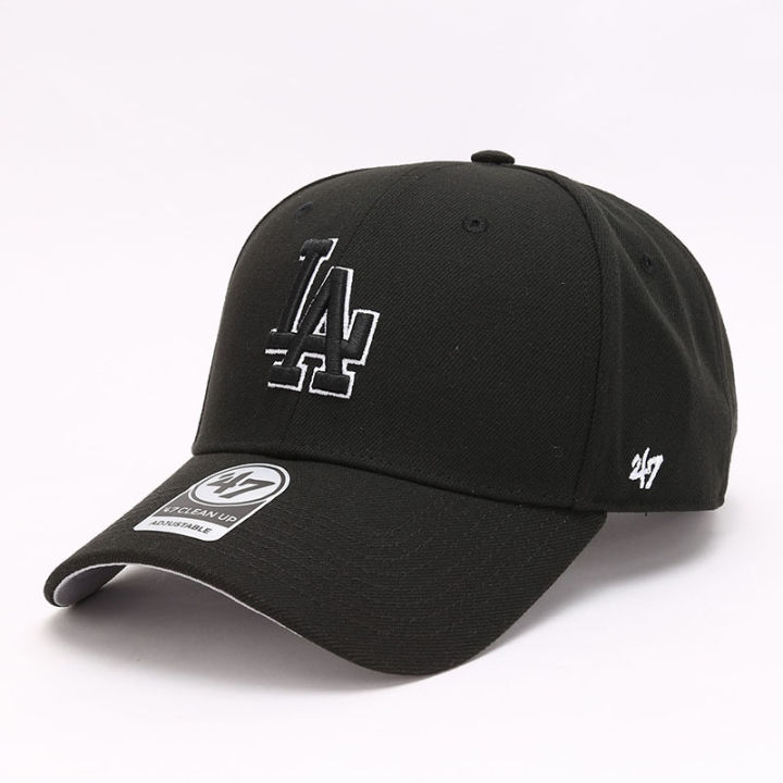 🎩 47Brand Baseball Hat Men's Hard Top Big Label Ny Embroidery La Peaked ...