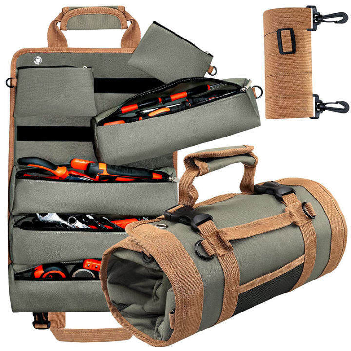 Truck Tool Roll Pouch Heavy Duty Wrench Roll Tool Organizer Roll Up Tool Bag Roll Tool Organizer