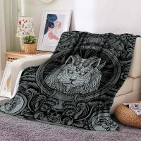 New Style Medieval Myth Retro 3D Printed Flannel Throw Blanket for Summer ,Portable Picnic Blanket，Boys Room Thin Blanket Lightweight