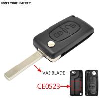 2 Button Replacement Flip Car Remote Key Fob Case CE0523 For Peugeot 308 207 307 807 Citroen C3 Picasso C-Crosser C4 Dispatch C8 Key Chains