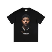 แขนสั้น T เสื้อเชิ้ตผู้ชาย 2023 ฤดูร้อนใหม่ลำลองหลวมผ้าฝ้ายหนัก Paul George เสื้อผ้ากีฬาบาสเก็ตบอล