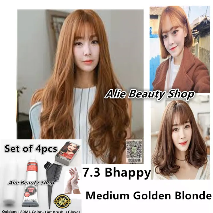 Beauty Medium Golden Blonde Permanent Hair Color Set - 7.3 Bhappy | Lazada  PH