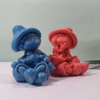 D176 177 Mushroom Boy Girl Candle Silicone Mold Gypsum form Carving Art Aromatherapy Plaster Home Decoration Mold Gift Handmade