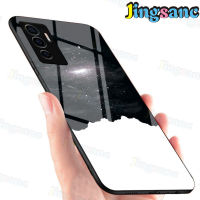 Jingsanc เคสโทรศัพท์สำหรับ VIVO,เคสแข็ง9H สีสันสดใสไล่ระดับสีรุ้งสำหรับรุ่น V23e/V23e 5G + ขอบ TPU นิ่มเคสกันรอยขูดขีด