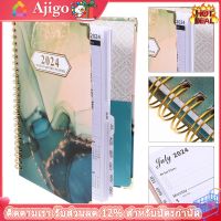 Ajigo【Hot Sale】 วางแผนรายเดือน Notebook Planner Notepad Portable Planner English Spiral Notepad Planning Notepad