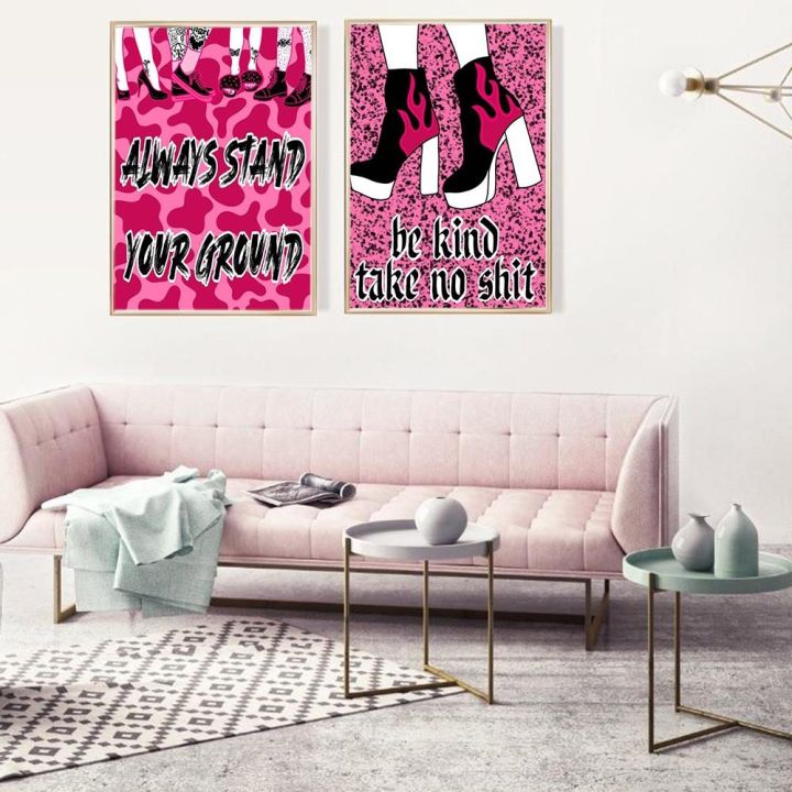 female-body-positive-art-canvas-print-pink-feminist-chest-ass-sexy-girl-panties-painting-poster-abstract-black-room-home-decor