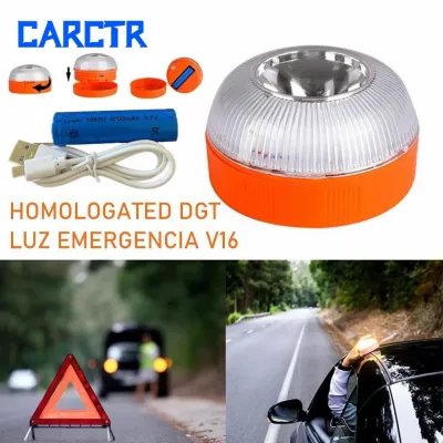 CARCTR Car Emergency Light V16 Homologated DGT Approved Car Emergency Light Magnetic Induction Strobe Flashing Warning Light