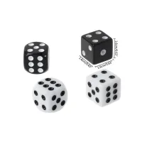 【LZ】 Dado de acrílico de 16mm dado preto/branco de 6 lados jogo de poker bar dados de festa au20 19 10 peças