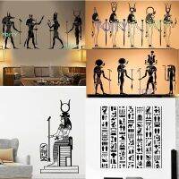 รูปลอกติดผนังไวนิลอียิปต์ชาวอียิปต์เทพเจ้า Anubis Ra Seth Apis Nefertiti คลีโอพัตราสติ๊กเกอร์อุปกรณ์ตกแต่งห้องนอนภายในบ้านที่ถอดออกได้