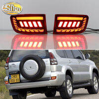 ไฟ LED กันชนไฟตัดหมอกด้านหลัง,Dinâmico Turn Signal Reflector,3 Em 1 Funções, 12V,Apto Para Toyota Prado 120 FJ120 03-09