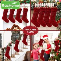 Fireplace Decor Stockings Knitted Christmas Stockings Decoration Christmas Gift Bag Lovely Gift Bag 1/3/4pc Solid Knitted Socks Socks Tights