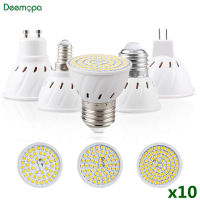 10pcslot E27 E14 Lampada LED Spotlight GU10 MR16 Bombillas LED Lamp AC 220V 110V 48 60 80LEDs 2835 SMD LED Bulb Indoor Lighting