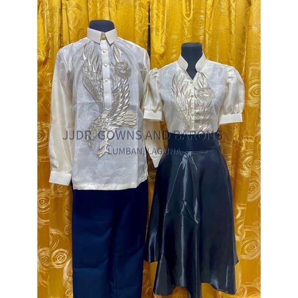 ♟ Fraternity Design with Logo Couple Barong (Agila) / ladies barong ...