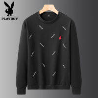 Playboy เสื้อกันหนาวคอกลมผู้ชาย,เสื้อลำลองเสื้อใส่ด้านในสำหรับฤดูใบไม้ผลิและฤดูใบไม้ร่วง