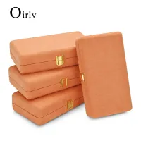 Oirlv กล่องเก็บเครื่องประดับสร้อยข้อมือกล่องเครื่องประดับหนัง PU สีส้มกล่องเก็บเครื่องประดับโลโก้ที่กำหนดเองสำหรับสร้อยข้อมือจัดเก็บกำไลข้อมือเครื่องหนังกล่องเก็บเครื่องประดับ