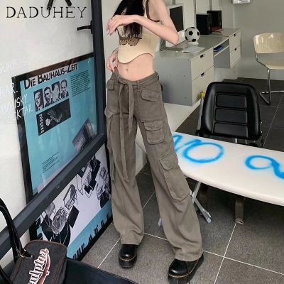 DaDuHey Womens 2022 Overalls  Spring and Autumn Ins Fashion Brand Straight Korean Style Trendy Functional Loose Casual Pants