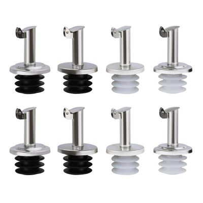 8pcs Stainless Steel Oil Stopper with Automatic Cap Sauce Wine Bottle Nozzle Oil Pourer Mouth Kitchen Accessories