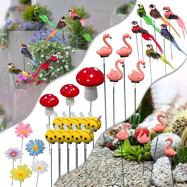 สวนศิลปะลานผีเสื้อ-ดอกไม้-นก-ฟลามิงโก-เสาไม้ตกแต่งสวนเครื่องตกแต่งภายนอกตกแต่งสวน