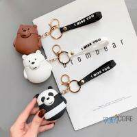 น่ารักround weเปลือยbear earphone CaseสำหรับApple airpods 1 2 ซิลิโคนครอบหูฟังAir podsปลอกกระเป๋าป้องกันairpodอุปกรณ์เสริมสีขาวสีดำสีน้ำตาล