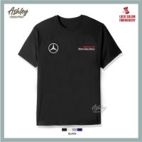 เสื้อยืดแขนสั้นคอกลมT Shirt Round Neck Sulam Mercedes Benz AMG Sport Performance Carbon Fiber Baju Lelaki Cal Cotton