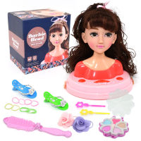 Kids Fashion Toy Children Makeup Pretend Playset Styling Head Doll Hairstyle Beauty Game with Hair Dryer Birthday Gift For Girls