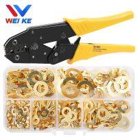 150/650PCS Electrical Wire Connectors Lugs Ring Terminals Gold Brass/Silver Non-insulated Crimp Termin Crimping Pliers Tools Food Storage  Dispensers