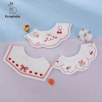 【CC】 Kangobaby 3pcs embroidery baby saliva towel 0-3Y flower drool bibs