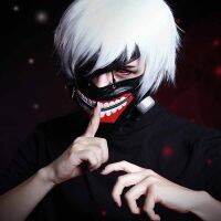 【Cod】 （hgestore） VEVEFHUANG Ghoul Kaneki ซิปแบบปรับได้ S PU เย็น Blinder &amp; Wigs อุปกรณ์เสริมคอสเพลย์ฮาโลวีน