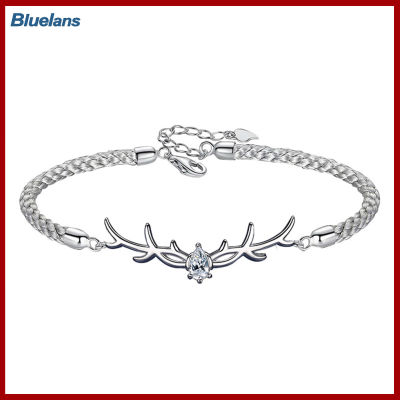 Bluelans®สร้อยข้อมือเขากวางคู่สไตล์อิน Charming ของขวัญคริสมาสต์สวยเก๋เรียบง่ายสร้อยข้อมือฝีมือดี