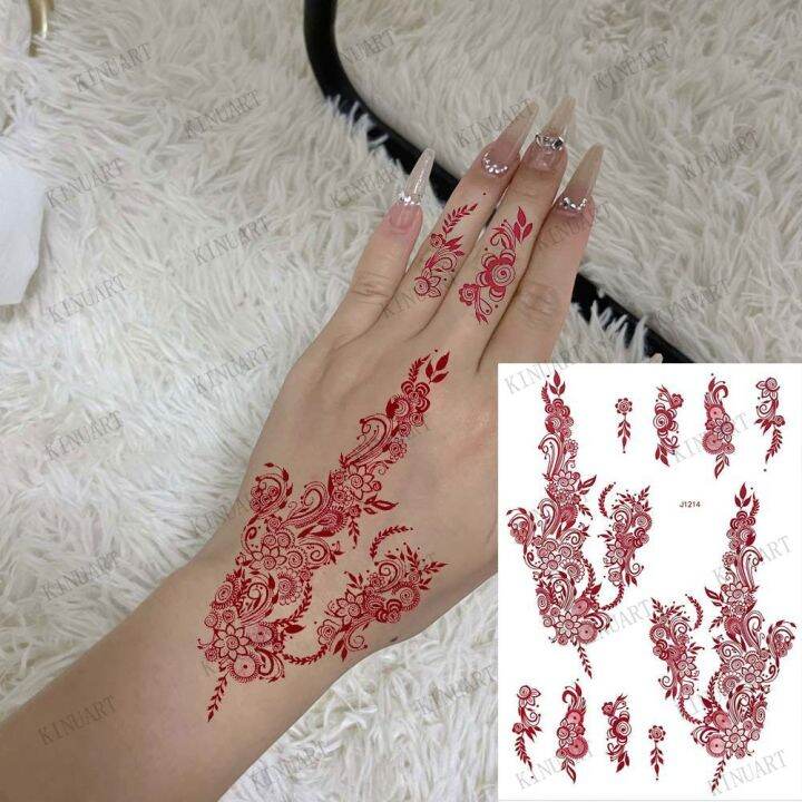 yf-brown-henna-tattoo-body-stickers-for-women-temporary-tattoos-lace-floral-mehndi-waterproof-fake-tatoo-festival