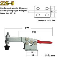 225D Klem Toggle Merah 227Kg Klem Horizontal Tugas Berat Tuas Pengunci Rilis Cepat Alat Penjepit Tangan Kayu