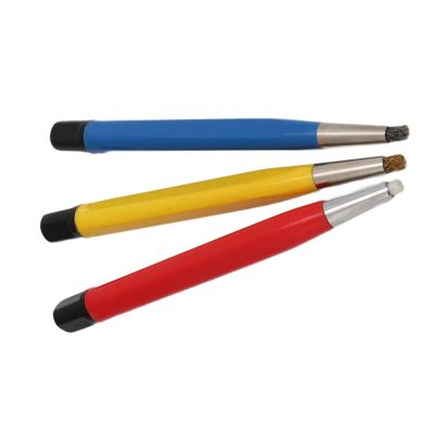 3Pcs Rust Removal Brush Pen Glass Fiber / Brass / Steel Brush Pen Shape Watch Parts Polishing Tool Watch Parts