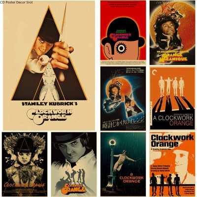 Classic Movie A Clockwork Orange Poster Crime Film Kraft Paper Posters Vintage Room Bar Cinema Decor Aesthetic Art Wall Painting Wall Décor