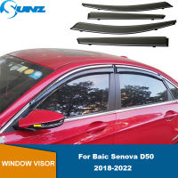 หน้าต่างด้านข้าง D Eflector สำหรับ Baic Senova D50 2018 2019 2020 2021 2022หน้าต่าง Visor กันสาดที่พักพิงเฉดสีอาทิตย์ฝน D Eflector ยาม