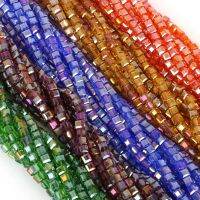 20-200pcslot 2-8mm Multi Color Fashion Crystal Glass Square Beads For DIY Crafts Sewing Clothing Accessories Decoration