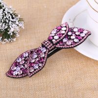 Korean Fashion Women Simple Headdress Bow Tie Hair Pin Barrettes Clips for Sweet Girl Shiny Rhinestone Hair Accessories