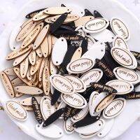 Hot 50Pcs/Pack 2 Holes 3 Colors Wooden Buttons Oval Letter Handmade Buttons For DIY Clothes Dolls Crafts Garment Accessories Haberdashery