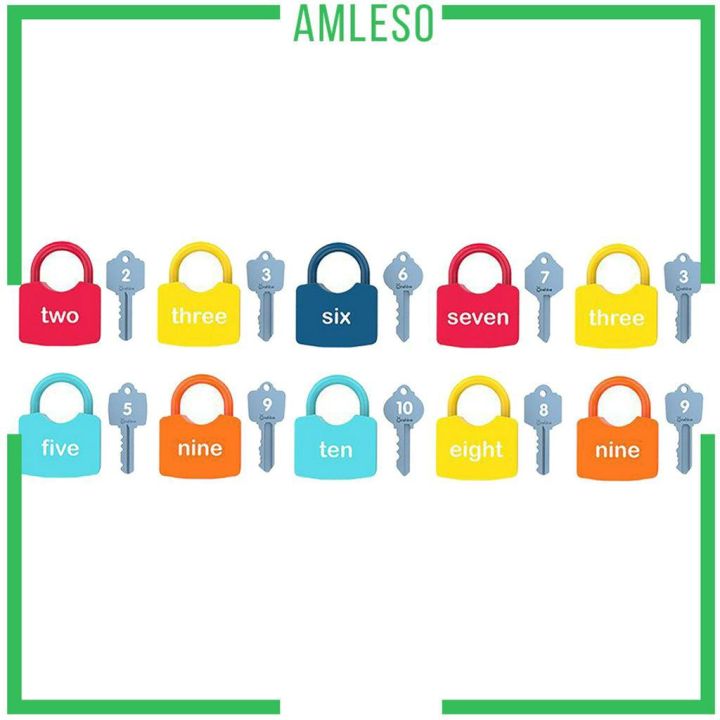 amleso-ชุดกุญแจปลดล็อคและกุญแจของเล่นเสริมการเรียนรู้สําหรับเด็ก