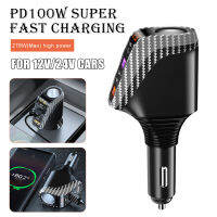 FUVoya เครื่องชาร์จในรถยนต์,100W PD 3.0ชาร์จเร็ว12V/24V Type-C 3อะแดปเตอร์ USB พร้อมตัวแยกที่เบากว่าสำหรับ Huawei Xiaomi iPhone 13