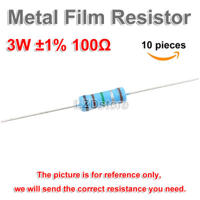 10ชิ้นตัวตัวต้านทานแบบฟิล์มโลหะ3W ตัวต้านทาน100R 10R 27ohm 12ohm 10ohm 15ohm 18ohm 47ohm 20ohm 22ohm 24ohm 68ohm 30ohm 75ohm 39ohm 100ohm 43ohm 51ohm 56ohm 33ohm 6x17mm ทน