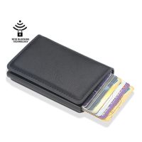 Fashion ID Credit Card Holder Wallet Brand Men Anti Rfid Blocking Protected Magic Leather Slim Mini Small Money Wallets Case Card Holders