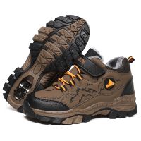 Kids Winter Shoes Boys Sneakers Non-slip Winter 2021 Outdoor Warm Plus Fur Boots Teenagers Mountain Climbing Trekking Shoes