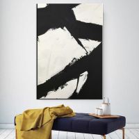 painting canvas art modern nordic poster Black and white plant photography Large Abstract wall prints for living room home decor