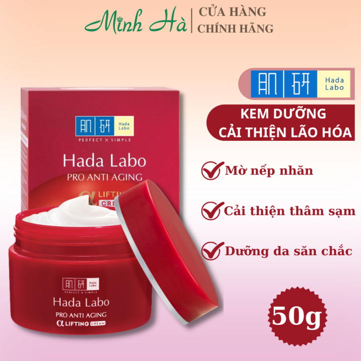 Kem dưỡng da Hada Labo Pro Anti Aging Lifting Cream 50g mờ nếp nhăn, giảm thâm sạm Lazada.vn