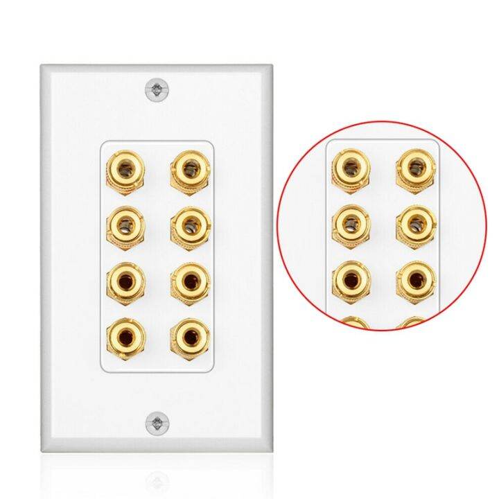 8-posts-speaker-wall-plate-home-theater-wall-plate-audio-panel-for-4-speakers