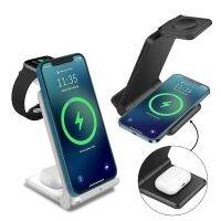 ZZOOI 15W Wireless Charger for iPhone 13 12 11 XS XR for Apple Watch 5 4 3 2 AirPods Pro 3 in 1 Fast Charging Dock Station For Samsung